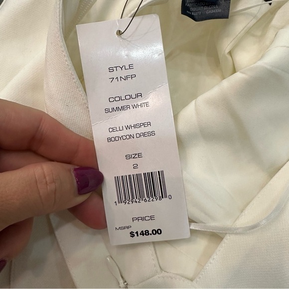 French Connection Celli Whisper Bodycon Summer White Mini Dress size 2 - Picture 6 of 8